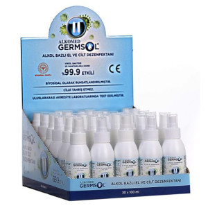 Alkomed GERMSOL El ve Cilt Dezenfektanı 100 ML Standlı x 30