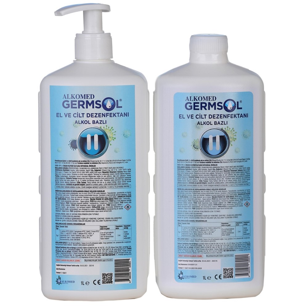 Alkomed GERMSOL El ve Cilt Dezenfektanı 1 LT+1